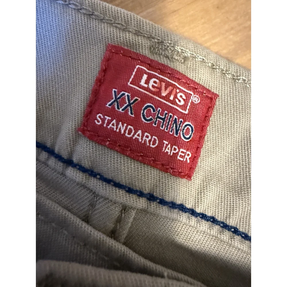Levis Pants XX Chino Standard‎ Taper Stretch Khaki Brown Size 38x31 NWT Flawed